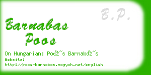 barnabas poos business card